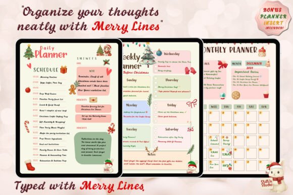 Merry Lines Font PNG with transparent background - Preview 4