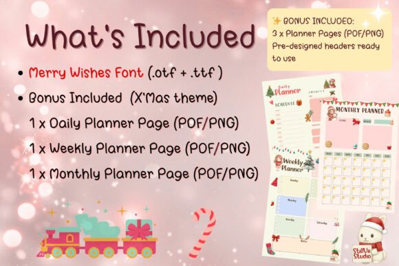 Merry Wishes Font PNG with transparent background - Preview 1