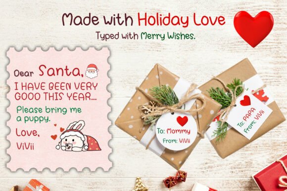 Merry Wishes Font PNG with transparent background - Preview 3