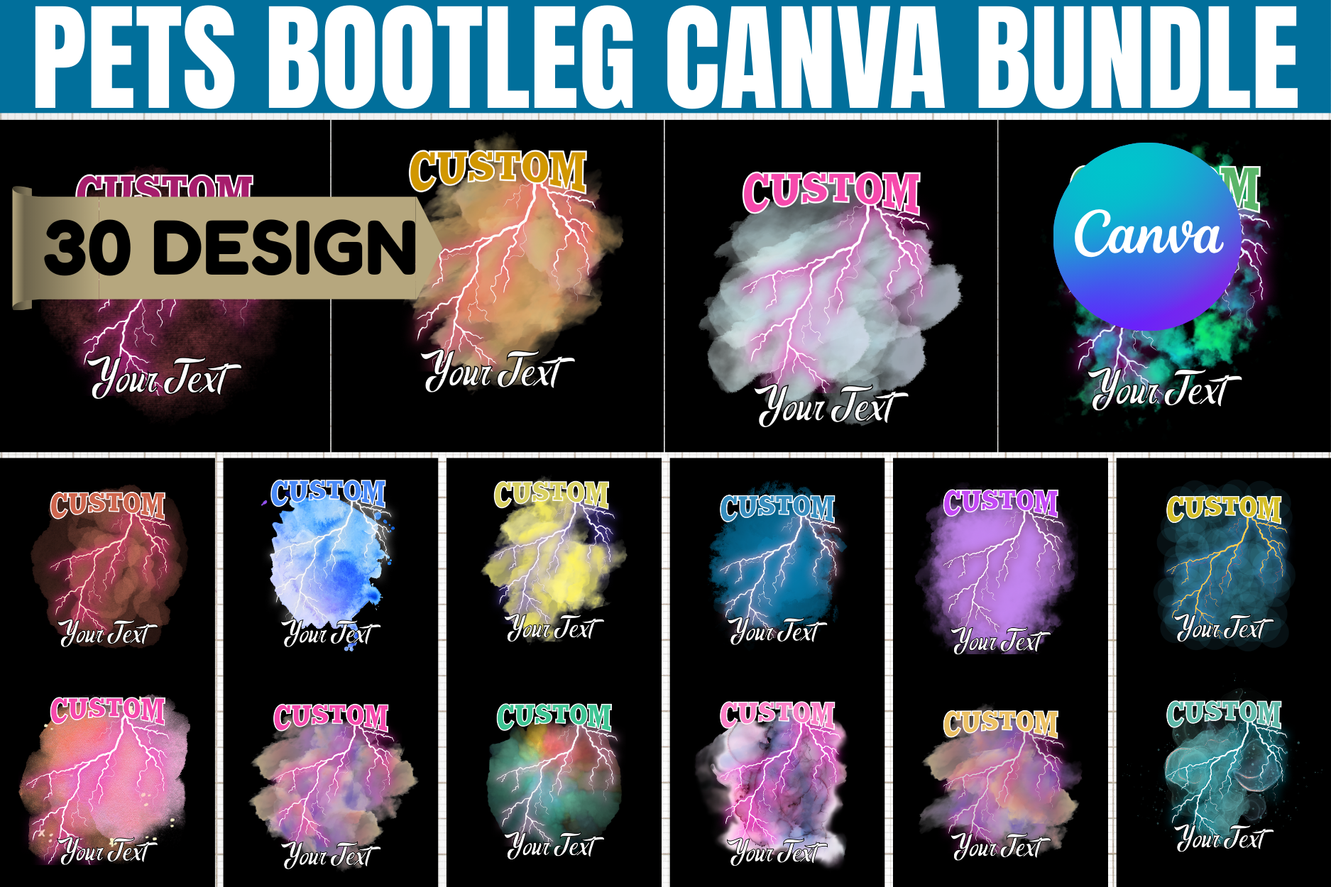 Pets Bootleg Canva Editable Bundle