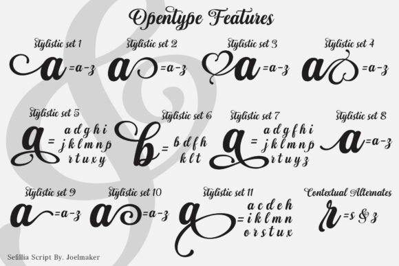 Sefillia Script Font PNG with transparent background - Preview 1