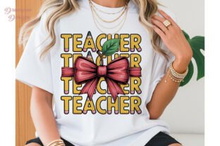 Teacher Pencil Bow Sublimation Design