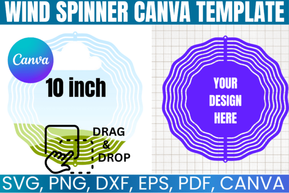 Wind Spinner Canva Editable Template Graphics