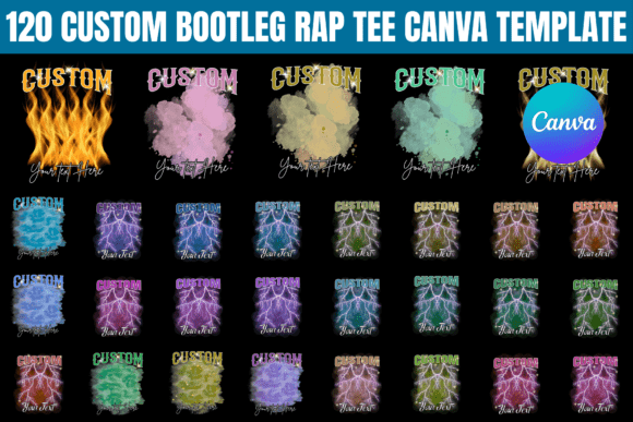 120 Custom Bootleg Rap Tee Template