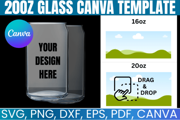 20oz Glass Canva Template