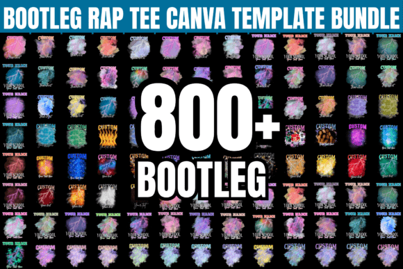 800+ Canva Bootleg Rap Tee Bundle