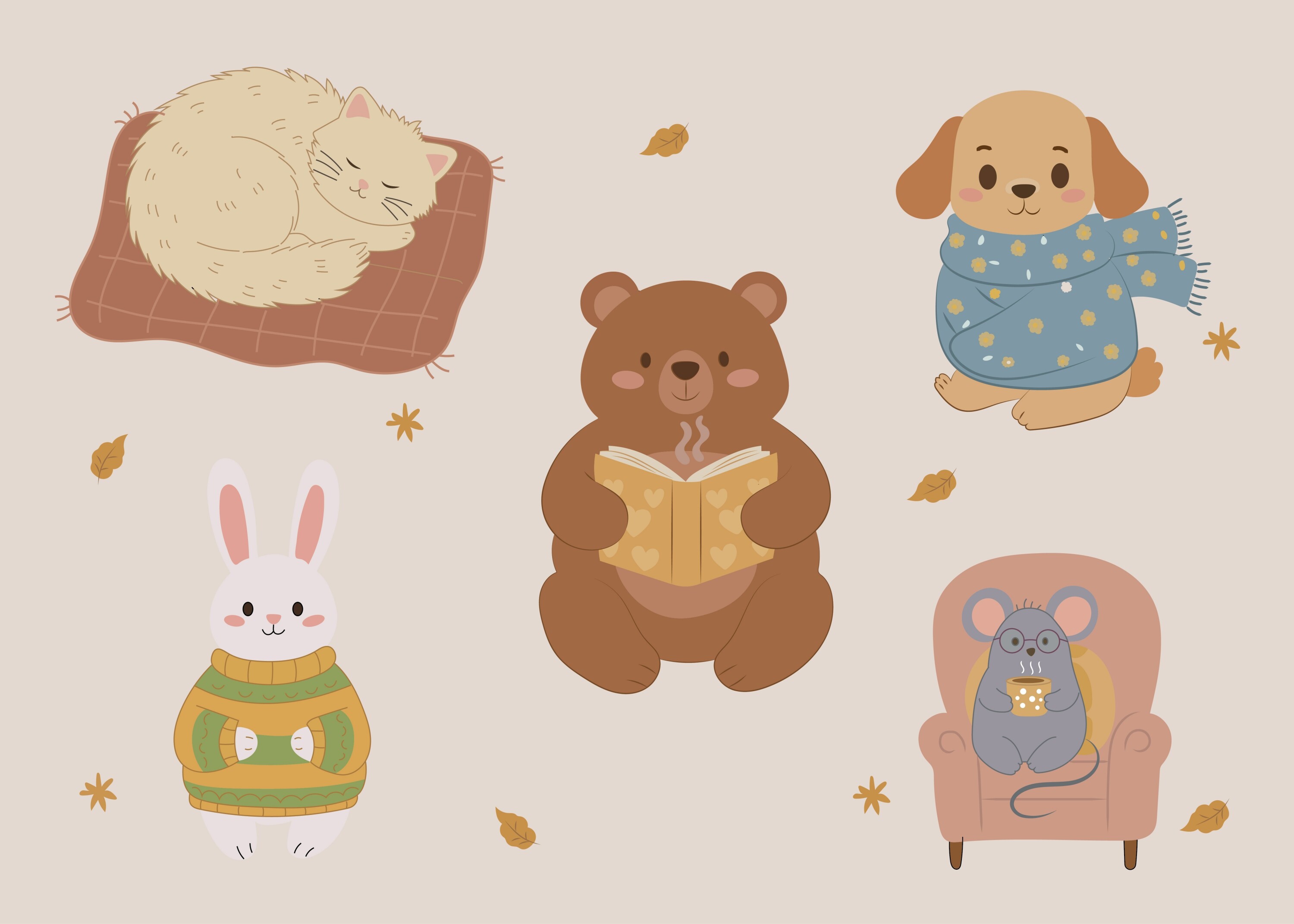 Adorable Cartoon Animals Clipart Collect
