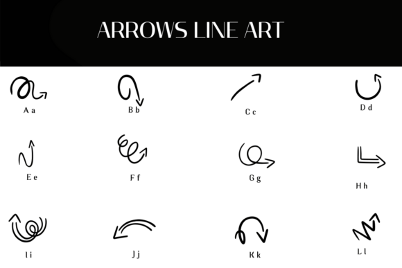 Arrows Line Art Font - Preview 1