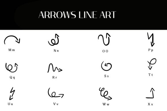 Arrows Line Art Font - Preview 2