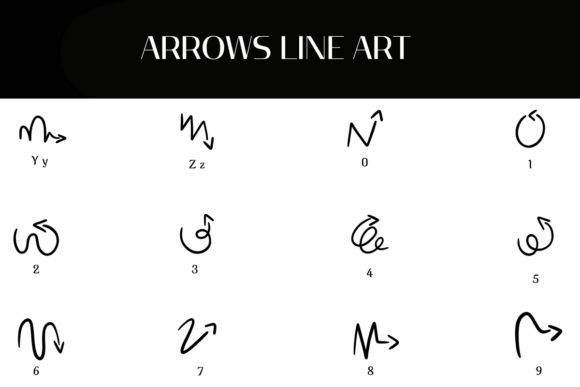 Arrows Line Art Font - Preview 3