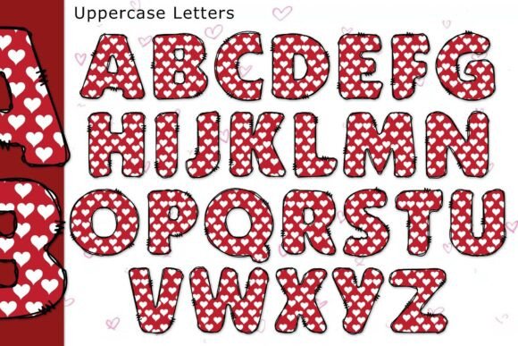 Classic Red Hearts Font - Preview 1