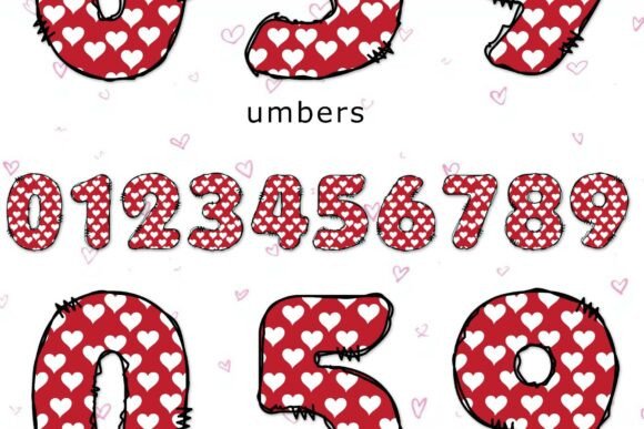 Classic Red Hearts Font - Preview 3