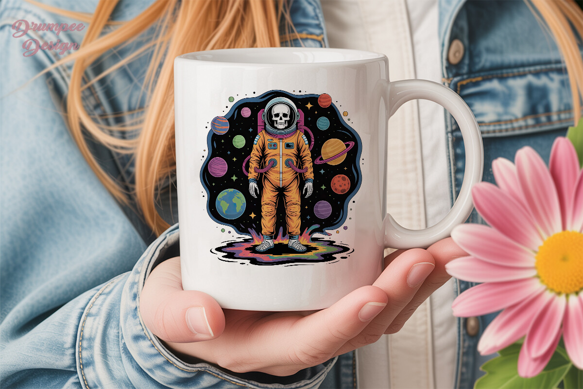 Cosmic Skeleton Astronaut PNG Clipart