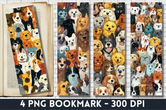 Cute Dog Breeds Collage Art Bookmark