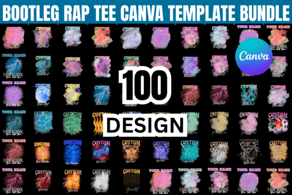 Editable Canva Bootleg Rap Tee Bundle