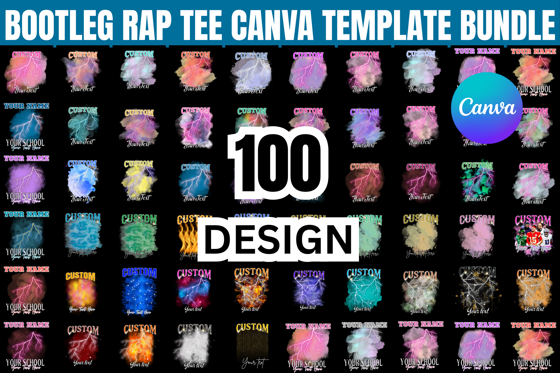 Editable Canva Bootleg Rap Tee Bundle