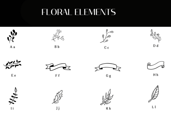 Floral Elements Font - Preview 1