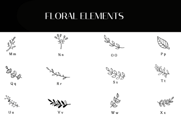 Floral Elements Font - Preview 2