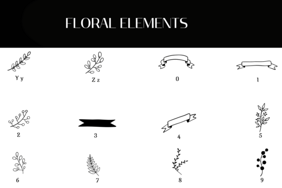 Floral Elements Font - Preview 3