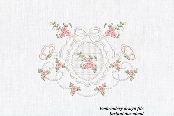 Floral Lace Oval Frame