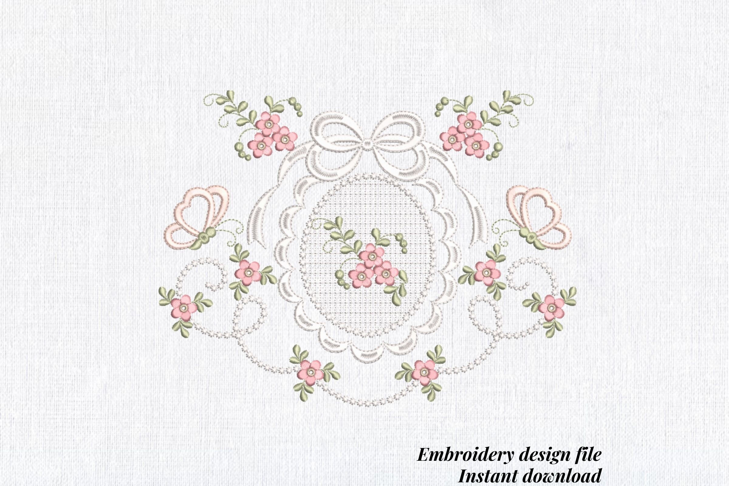 Floral Lace Oval Frame