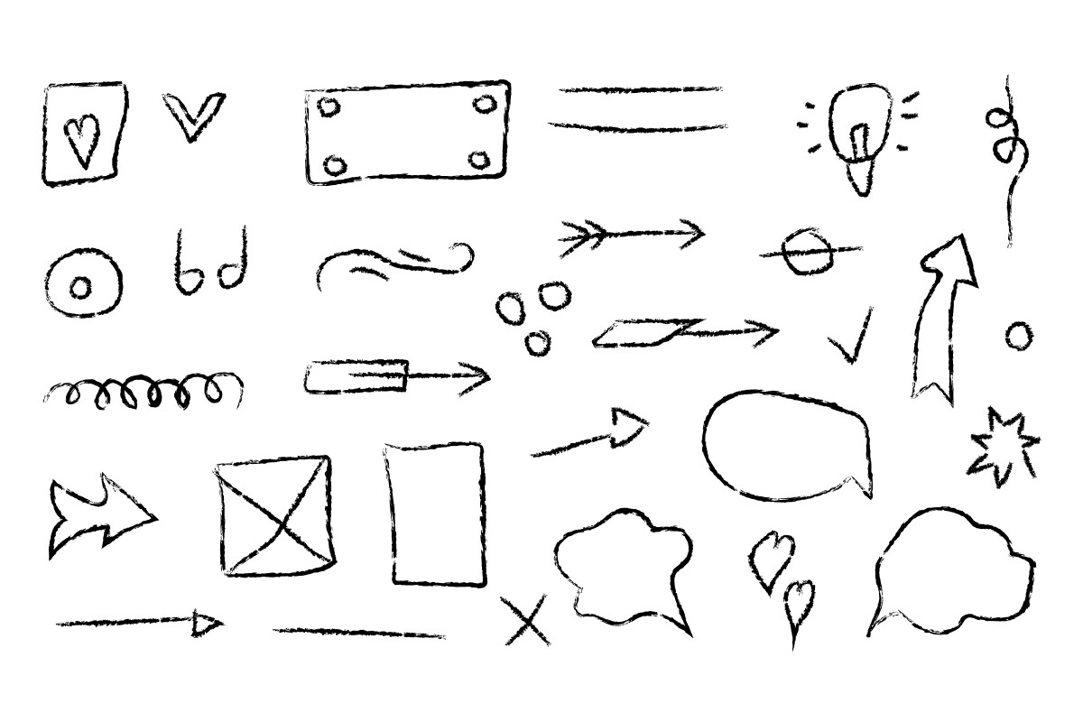 Hand-Drawn Sketchy Annotation Elements
