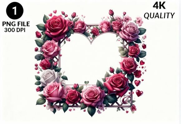 Heart Rose Wreath PNG Clipart
