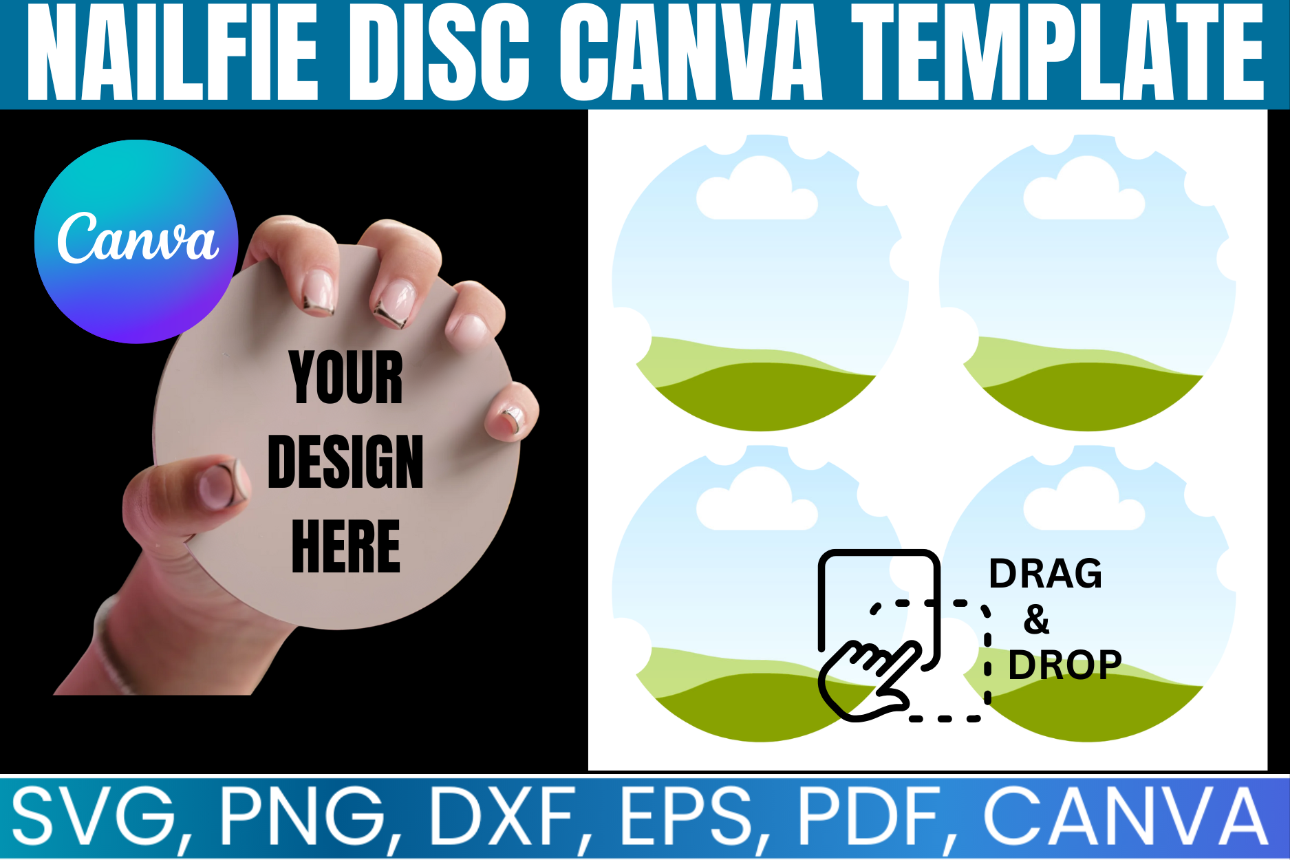 Nailfie Disc Canva Template