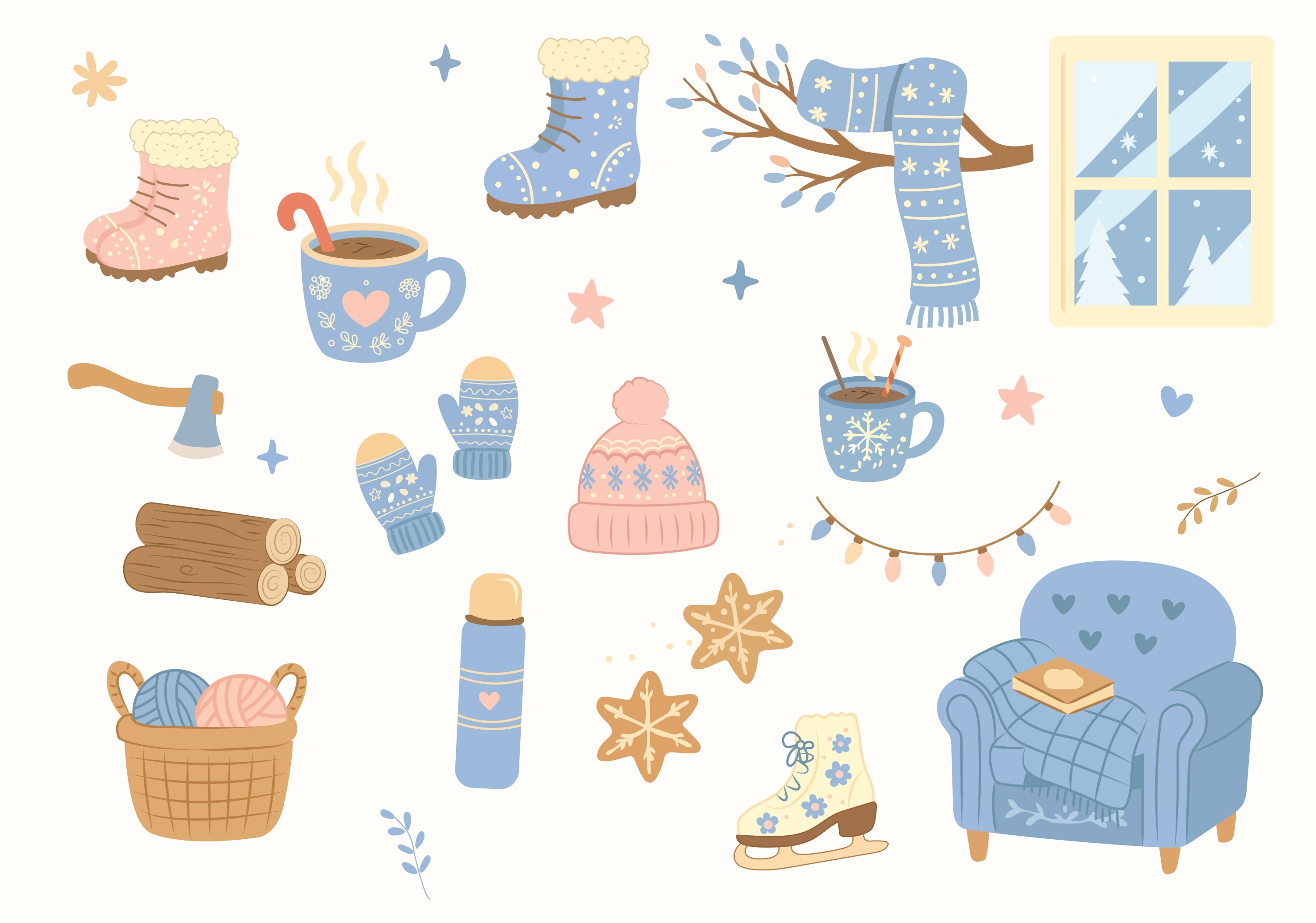 Winter Hygge Comfort Clipart Collection