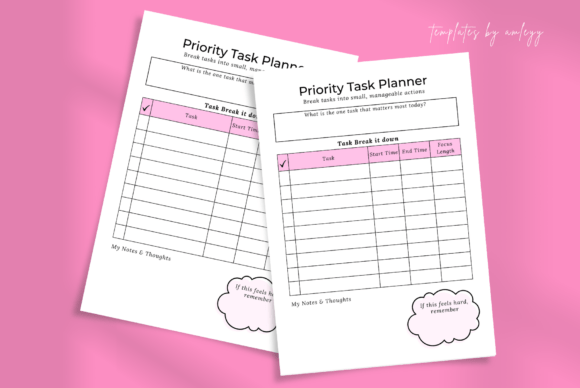 ADHD Priority Task Planner Canva Templat