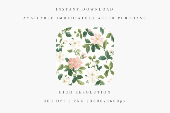 Blush Pink and White Floral Seamless Pattern PNG