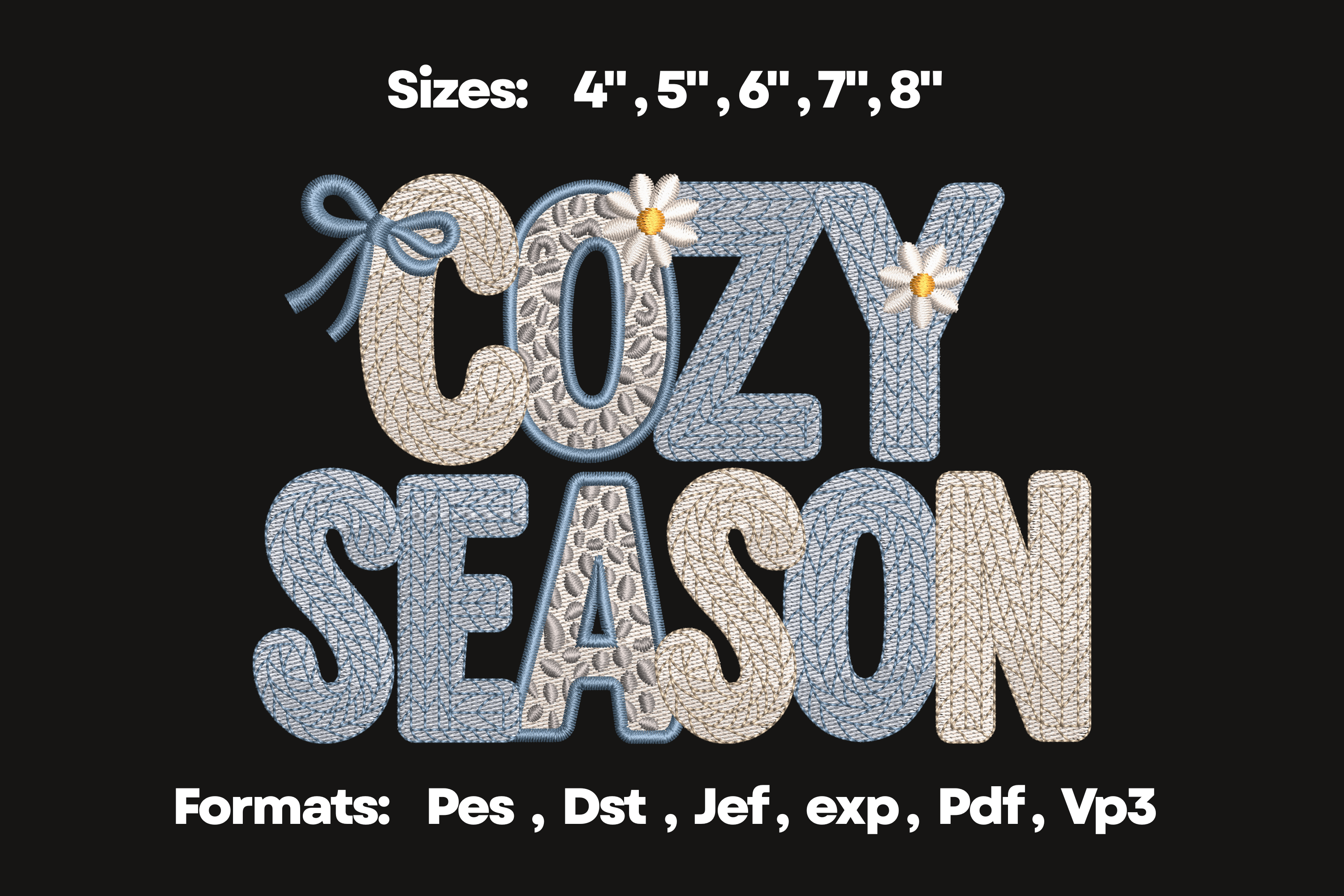 Cozy Season Knit Texture Embroidery
