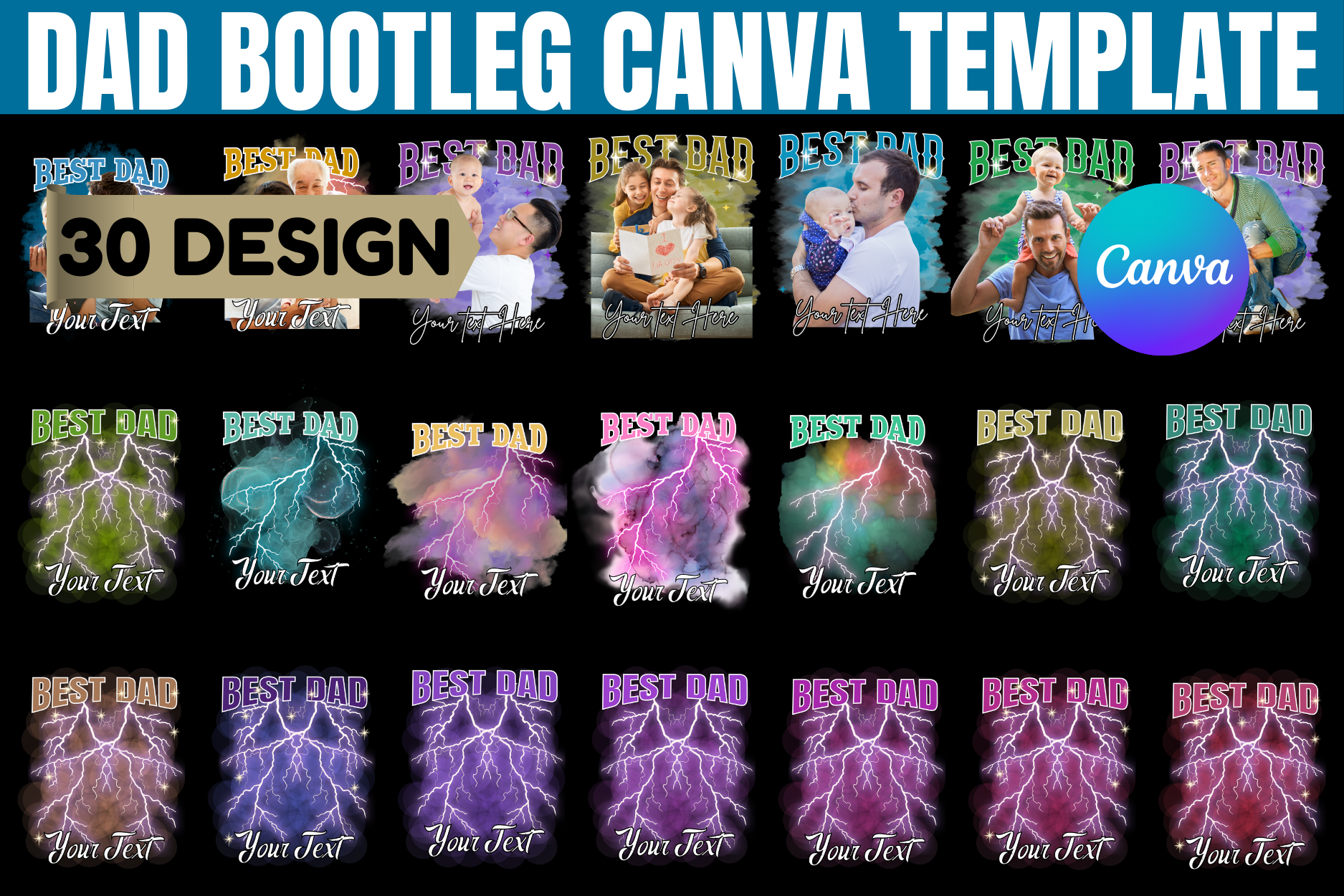 Dad Bootleg Canva Editable Template