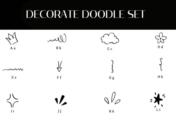 Decorate Doodle Set Font - Preview 1
