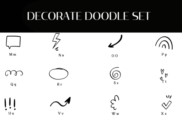 Decorate Doodle Set Font - Preview 2