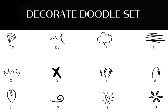 Decorate Doodle Set Font - Preview 3