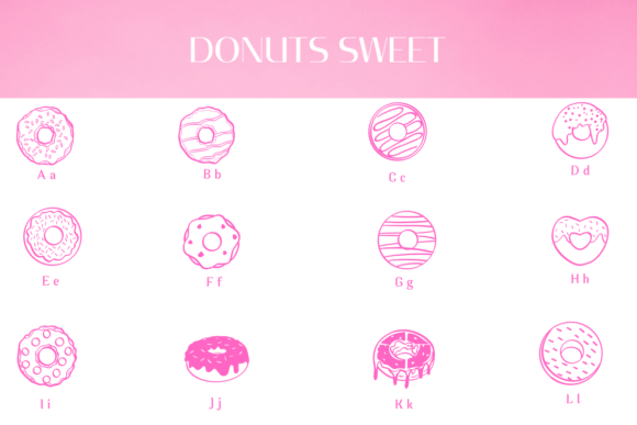 Donuts Sweet Font PNG with transparent background - Preview 1