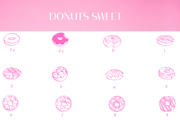 Donuts Sweet Font PNG with transparent background - Preview 3