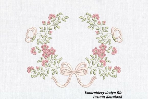 Floral Bow Wreath.Bridal Flower Frame