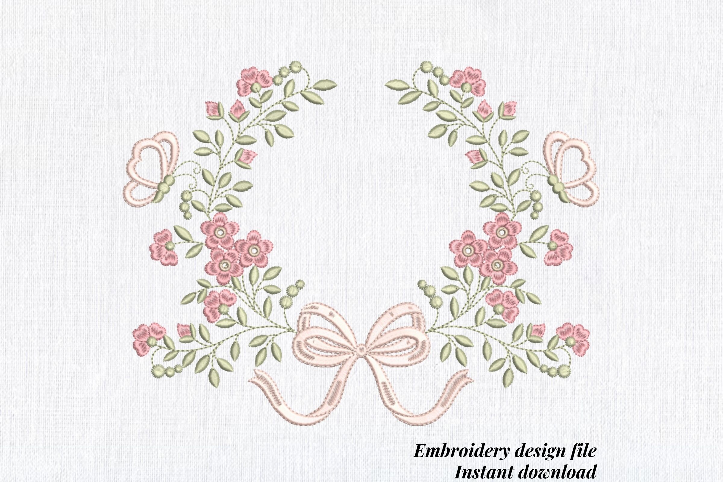 Floral Bow Wreath.Bridal Flower Frame