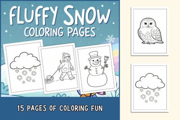 Fluffy Snow Coloring Pages for Kids