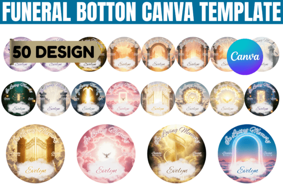 Funeral Button Canva Template