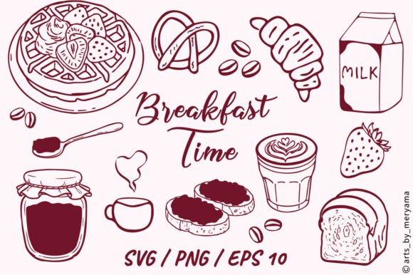 Hand Drawn Minimalist Breakfast Icons