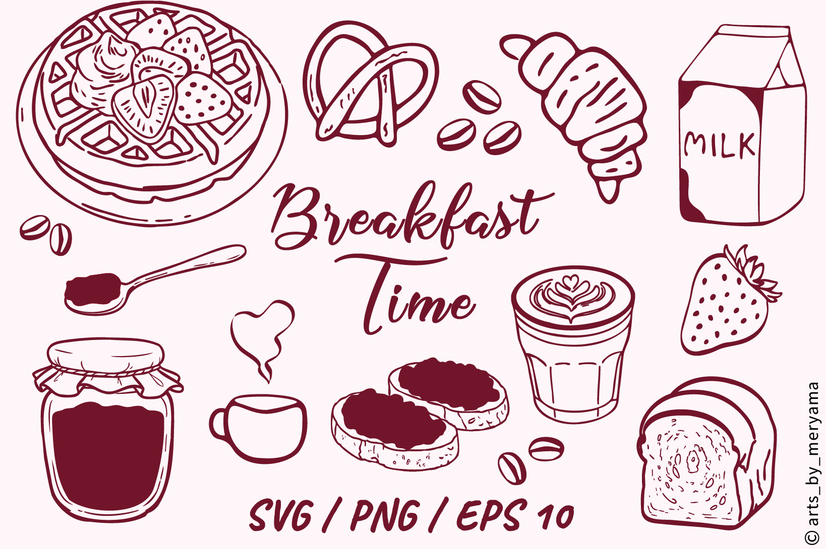 Hand Drawn Minimalist Breakfast Icons