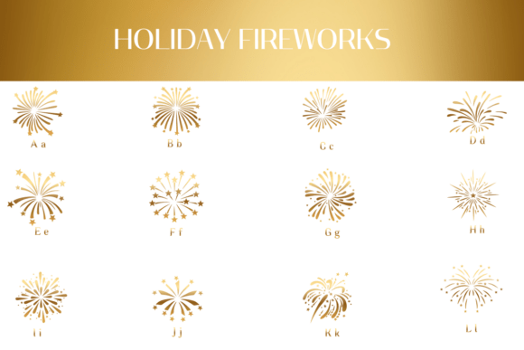 Holiday Fireworks Font PNG with transparent background - Preview 1
