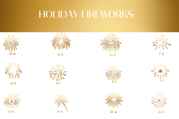 Holiday Fireworks Font PNG with transparent background - Preview 2