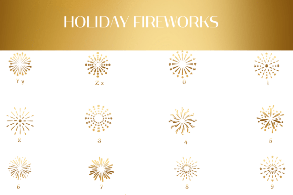 Holiday Fireworks Font PNG with transparent background - Preview 3