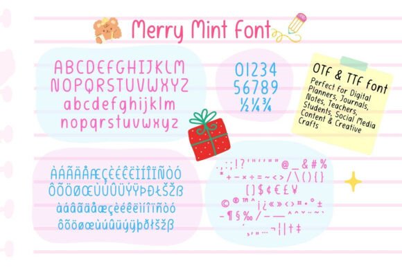 Merry Mint Font PNG with transparent background - Preview 1