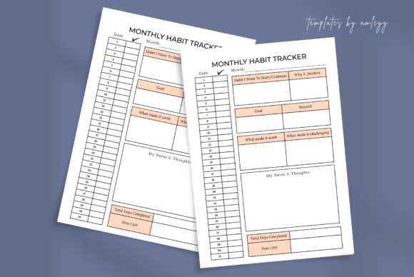 Monthly Habit Tracker Canva Template