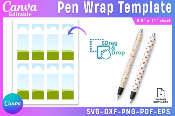 Pen Wrap Sublimation Template Epoxy Pen
